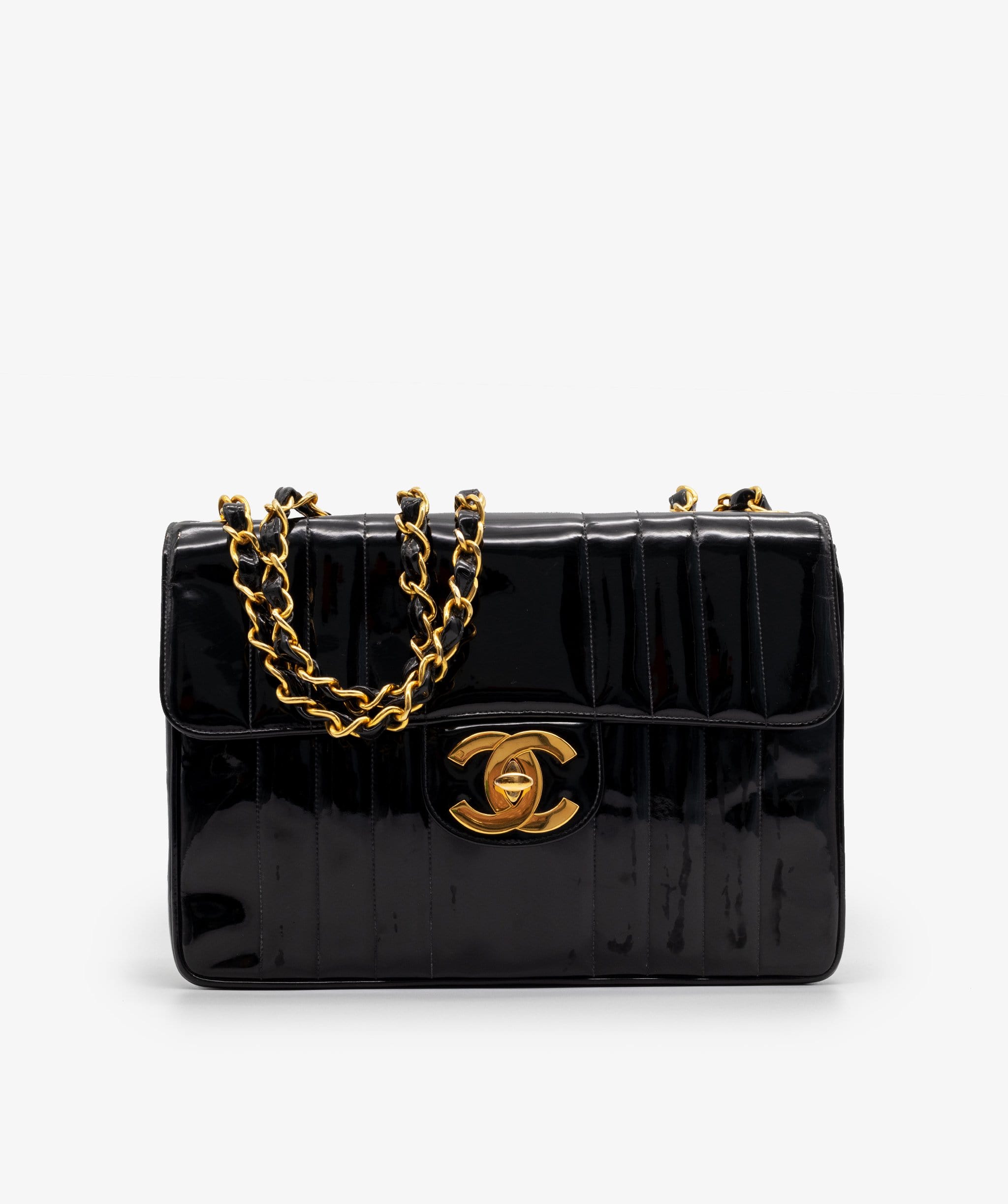 Chanel Chanel Vertical Stitch Patent Flap Bag - AWL1532