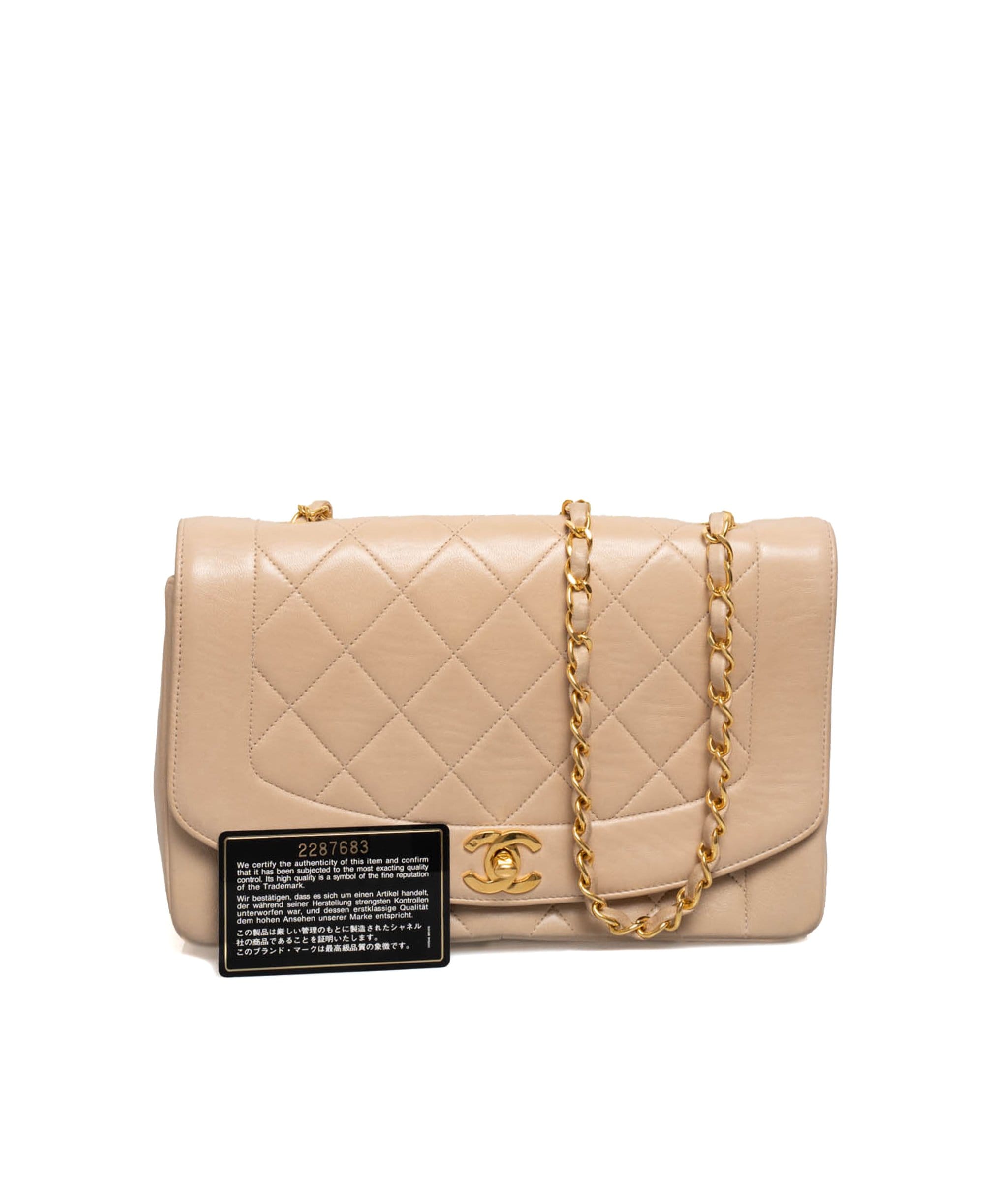 Chanel Chanel Vintage 10" Diana Flap bag Beige - AWL1892
