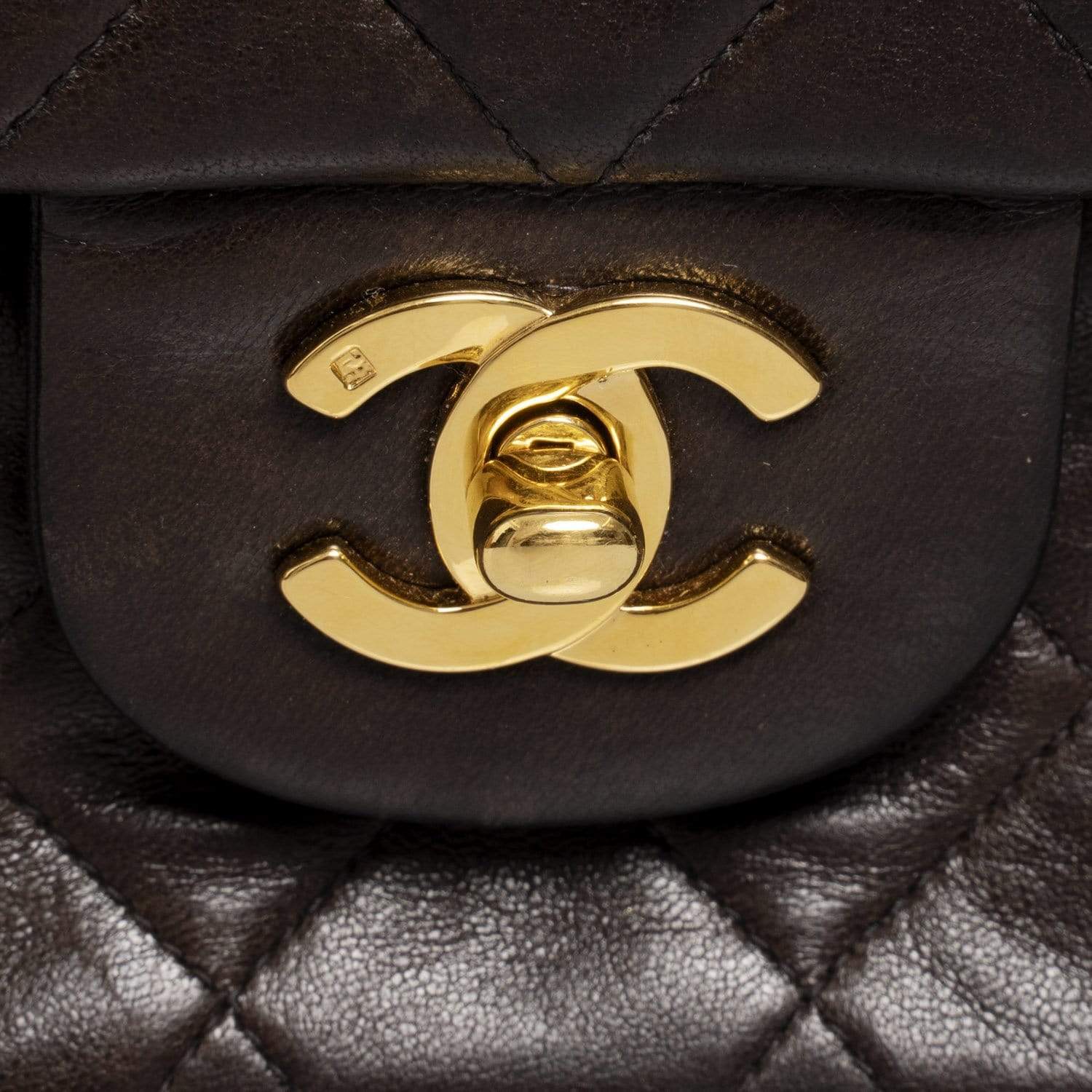 Chanel Chanel Vintage 10" Medium Dark Brown Classic Flap Bag - AWL1655