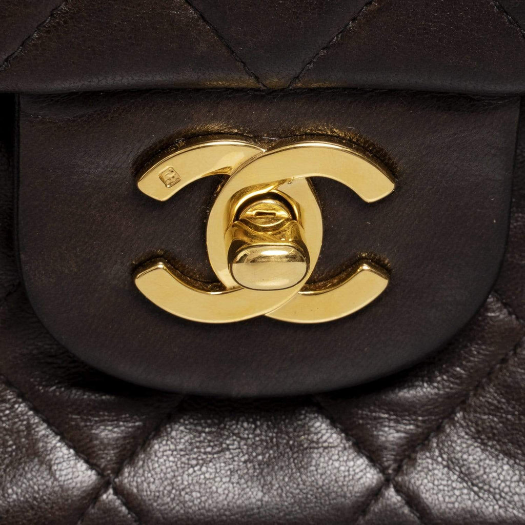 Chanel Vintage 10 Medium Classic Flap Bag Brown Suede - ASL1661