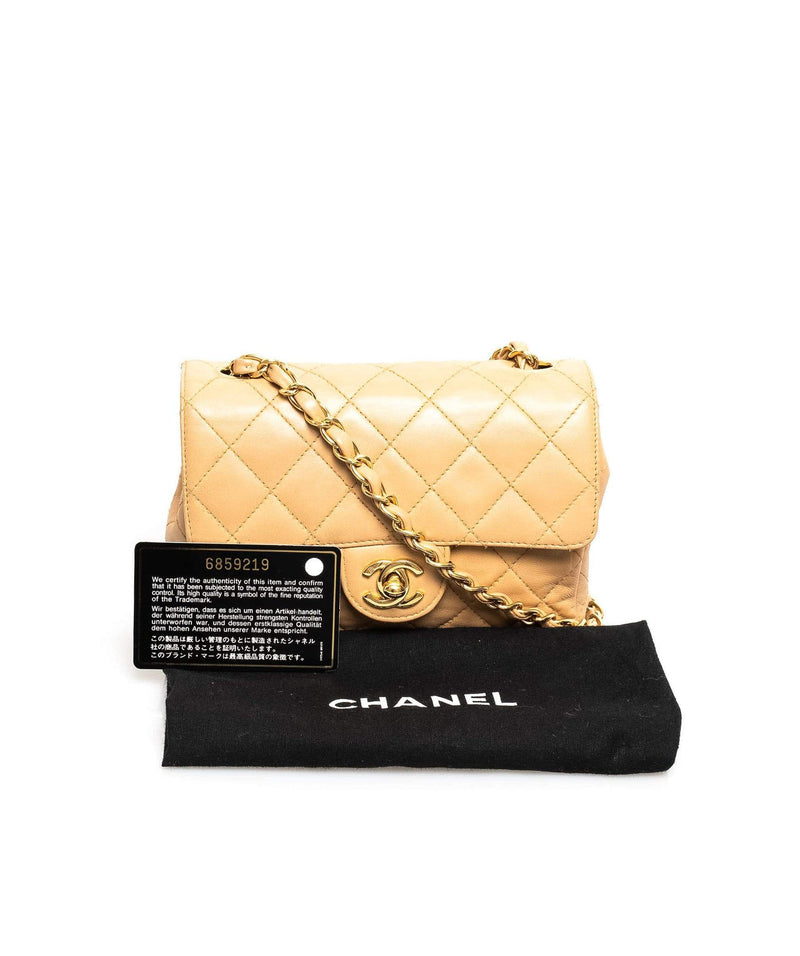 Chanel Chanel Vintage 7" Mini Beige Single Classic Flap bag  - ADL1273