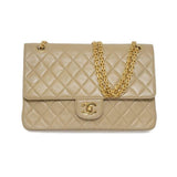 Chanel Chanel Vintage Beige 10" Med Classic Flap Bag with Bijoux Chain - AWL1236