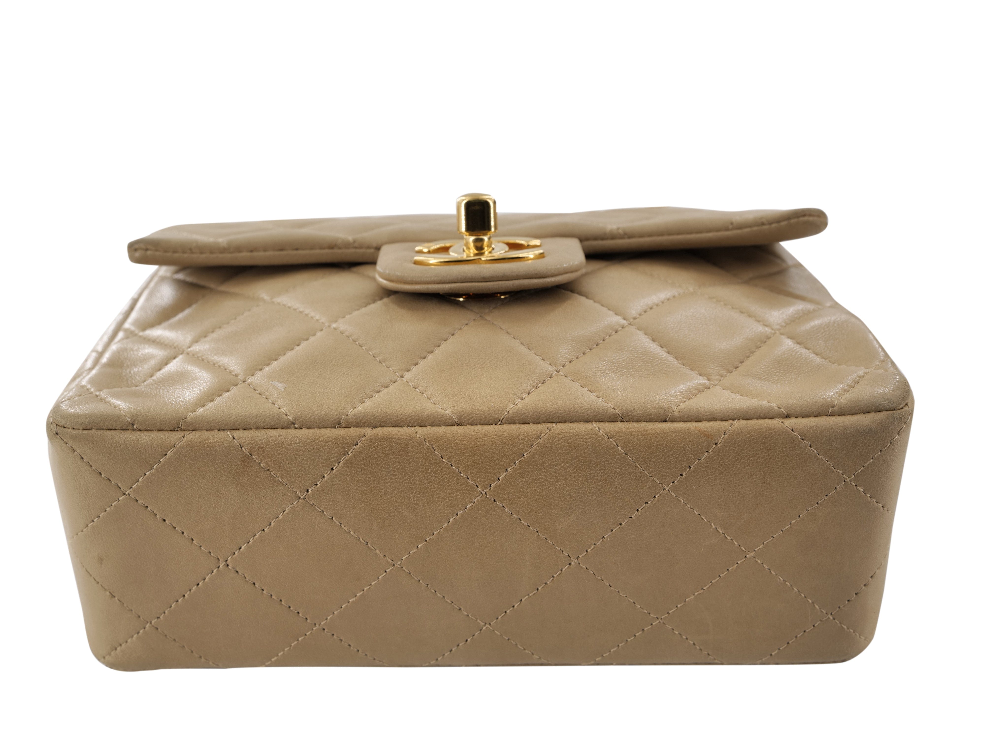 Chanel Chanel Vintage Beige 7" Mini Classic Flap Bag with GHW - AWC1248
