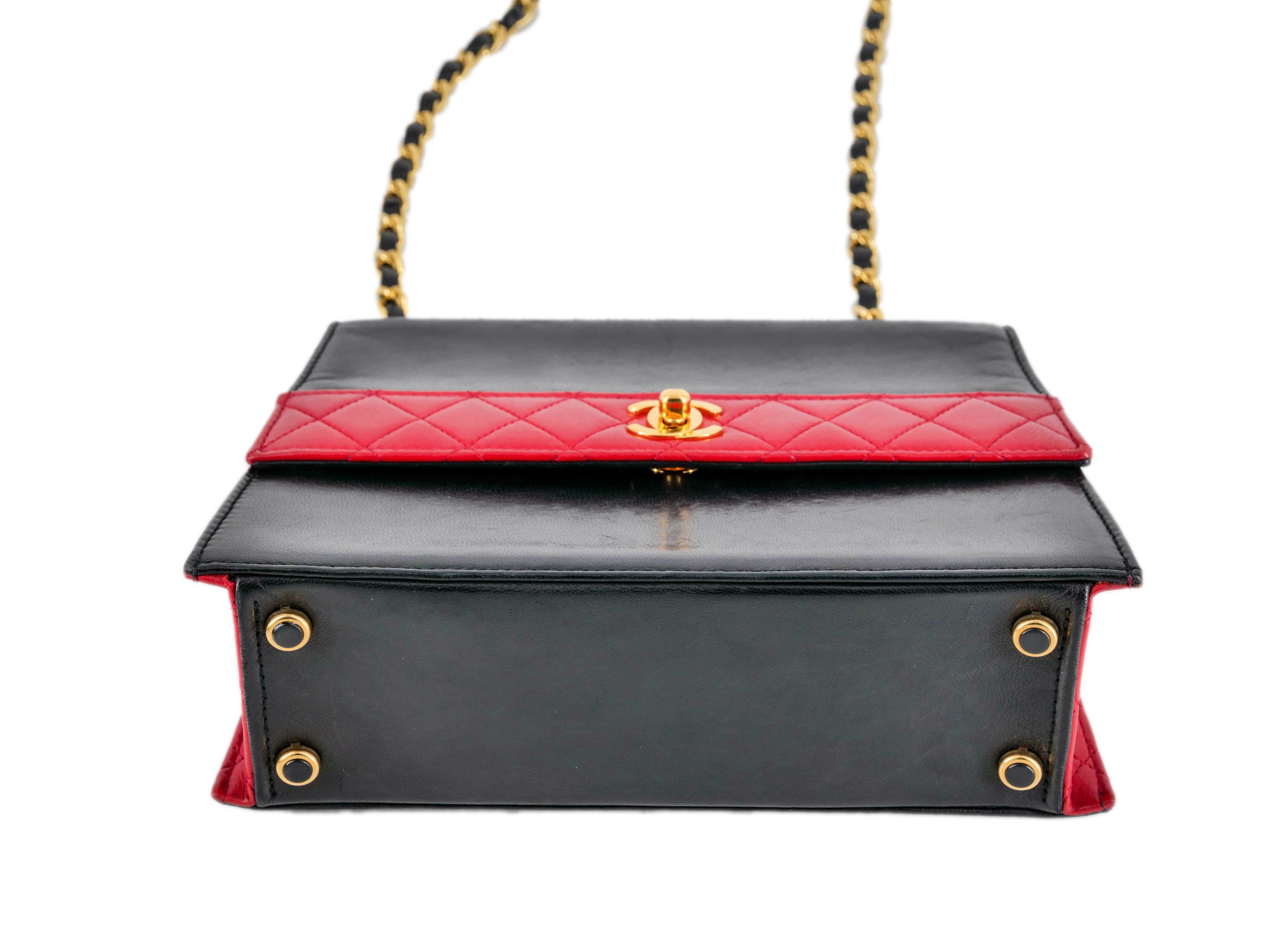 Chanel Chanel Vintage Black and Red Bi-colour Trapezoid Shoulder Bag with GHW - AWC1277