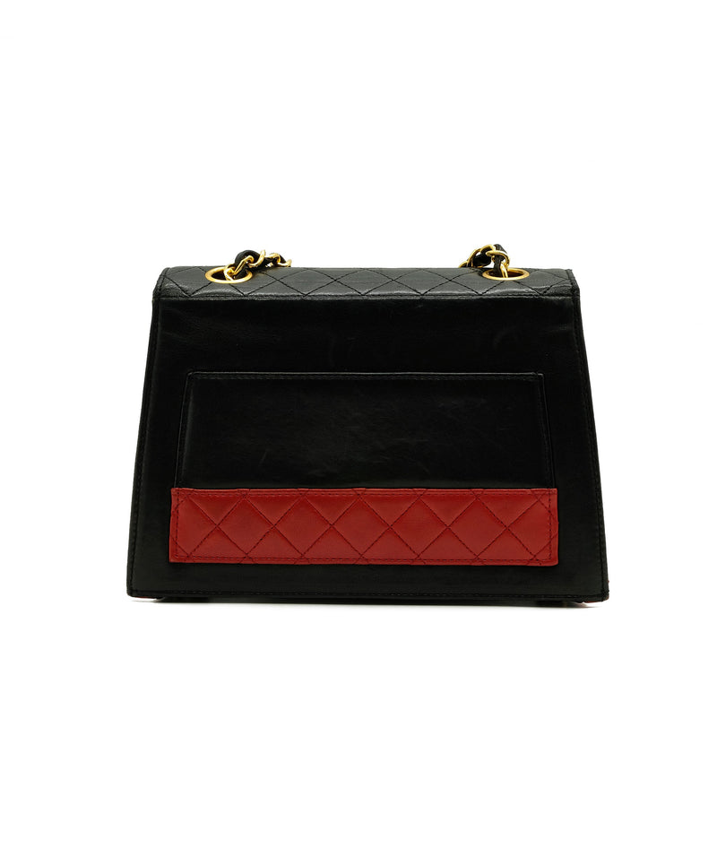 Chanel Vintage Satin Trapezoid Flap Bag - Black Shoulder Bags
