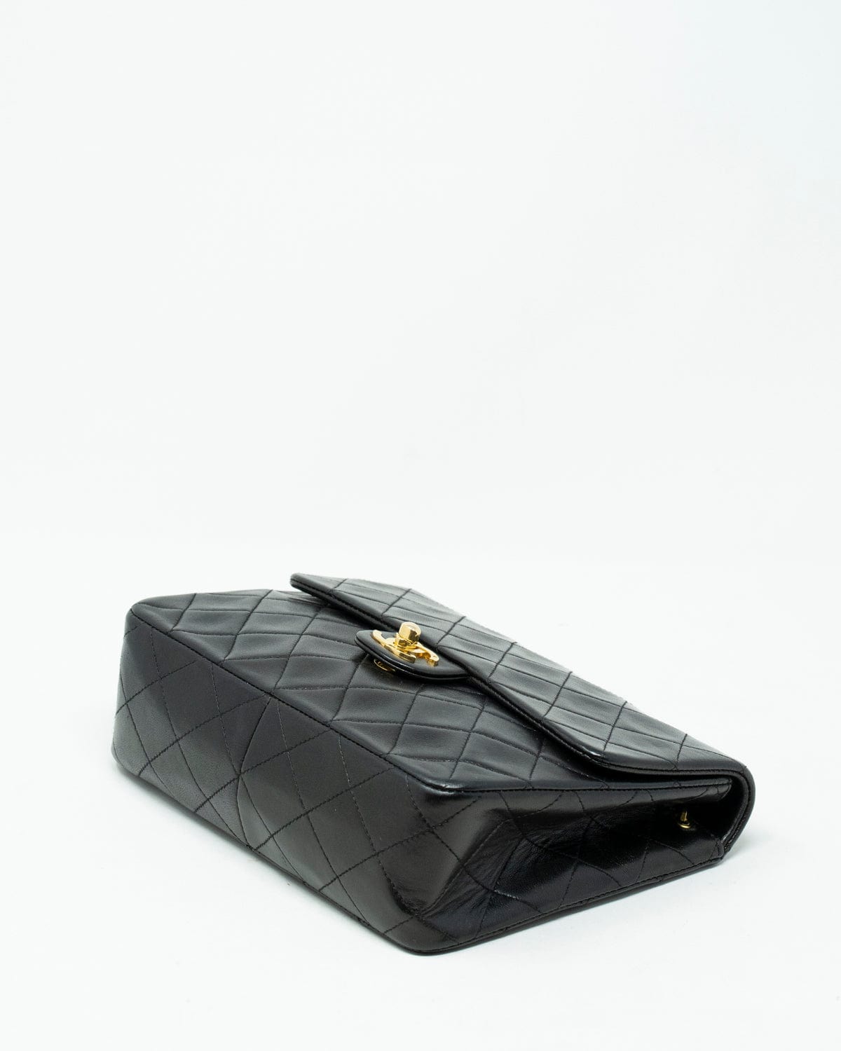 Chanel Chanel Vintage Black Square 8" Size  Single Classic Flap Bag - AWL2555