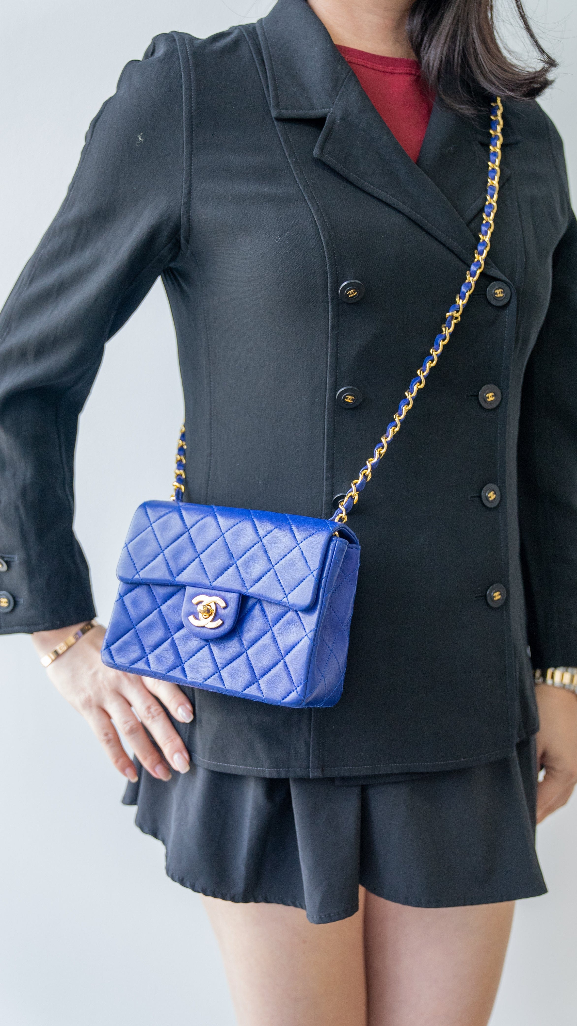 Chanel Chanel Vintage Blue royal 7" mini Flap bag - AWL3372