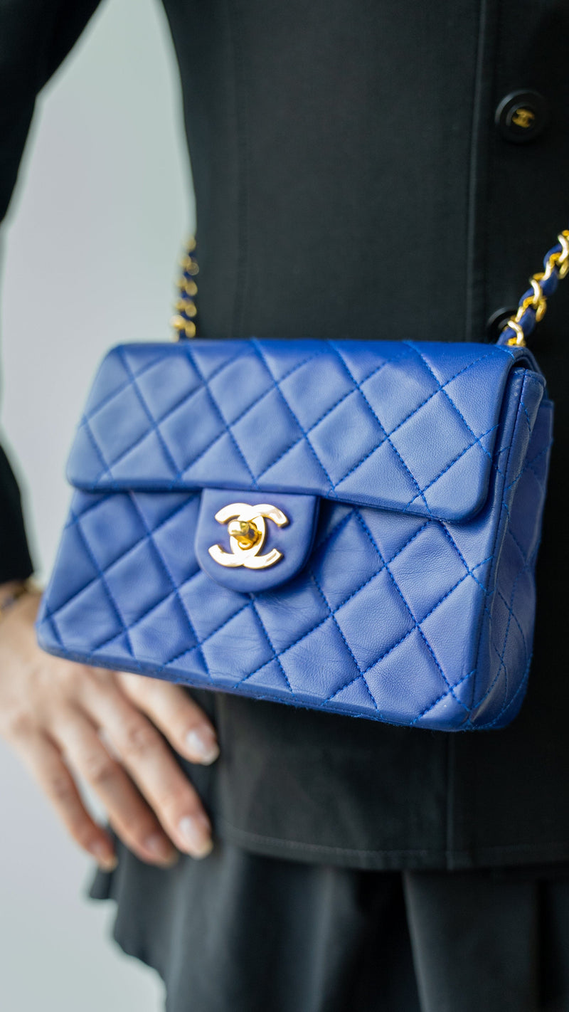 CHANEL | Bags | 2k Chanel Classic Mini Flap Bag Iridescent Blue | Poshmark