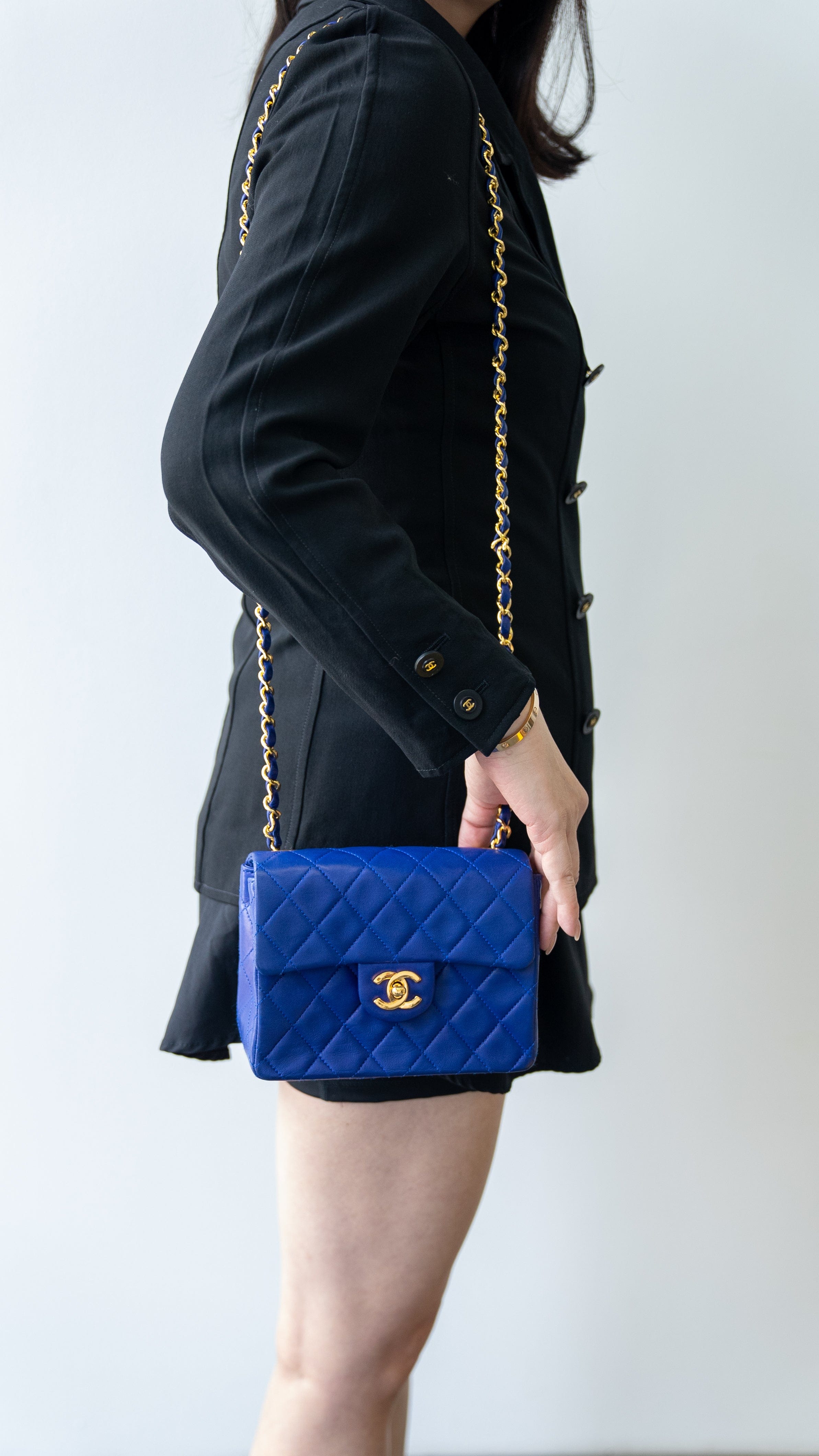 Chanel Chanel Vintage Blue royal 7" mini Flap bag - AWL3372