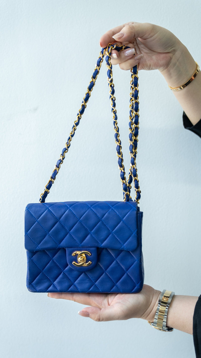 Chanel 23P Flap Cardholder, Caviar, Baby blue LGHW - Laulay Luxury