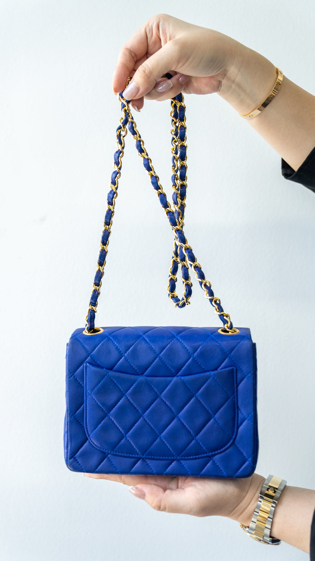 Chanel Royal Blue CC Classic Double Flap Jumbo Bag  The Closet