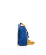 Chanel Chanel Vintage Blue Suede Rhinestone Tassel Flap Camera Bag - AWL1623