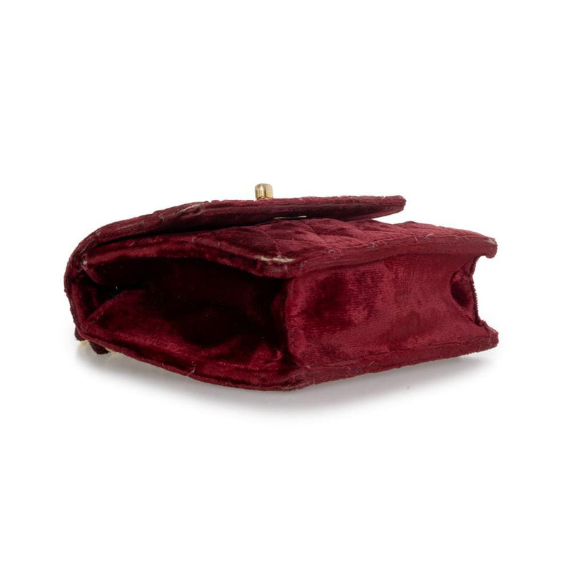 Chanel Chanel Vintage Burgundy Velvet Mini Flap Bag - ASL1526