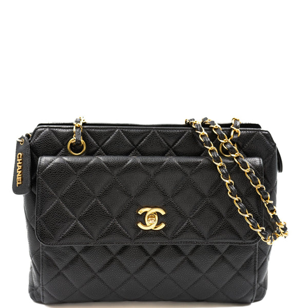 Chanel Vintage Caviar front pocket shoulder bag AGL2316 – LuxuryPromise