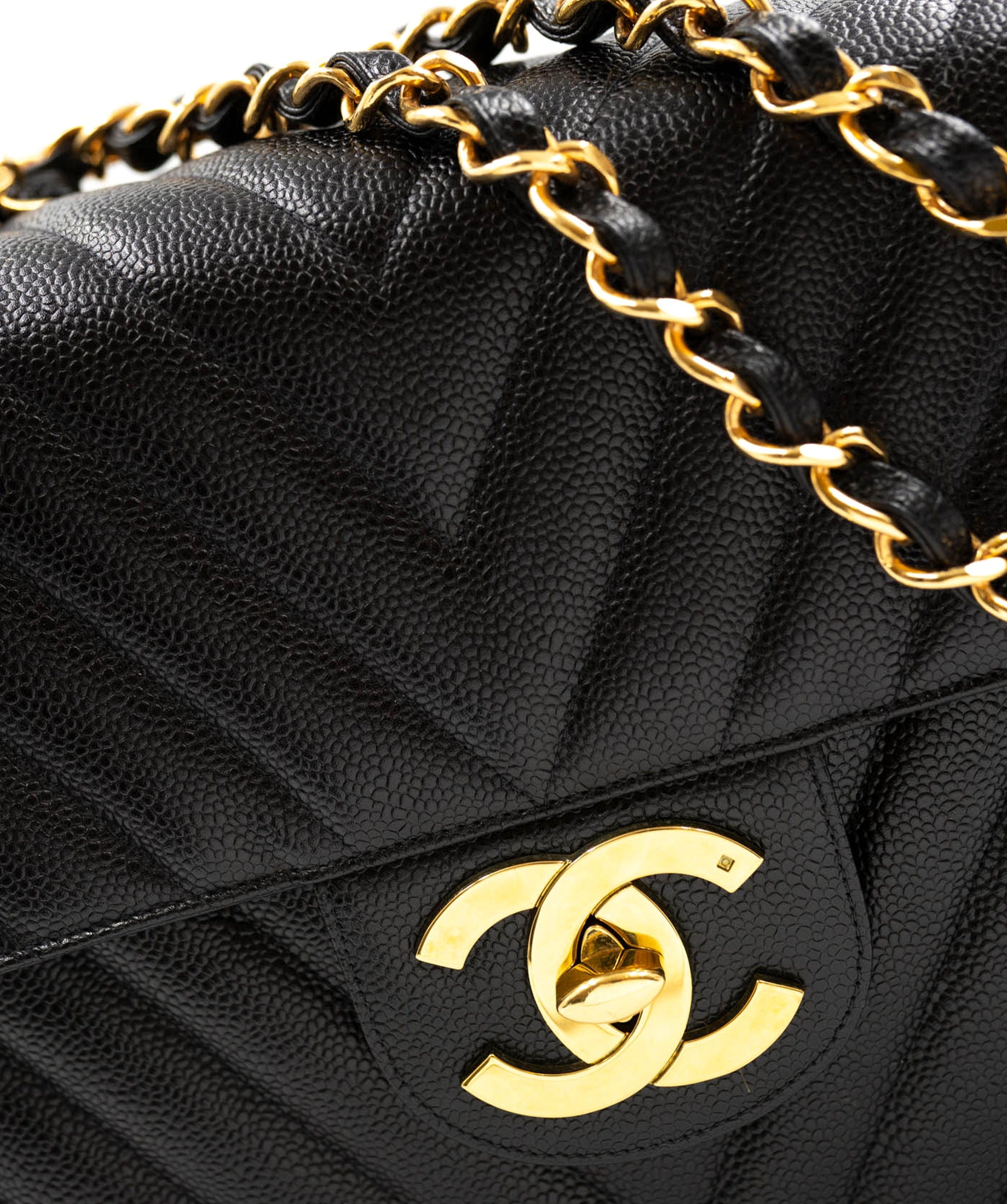 Chanel Chanel Vintage Caviar Maxi Chevron Classic Flap Bag GHW ASL3410