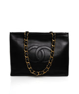 Chanel Chanel Vintage CC Black Calfskin Shopper - AWL1415