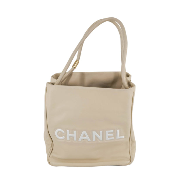 CHANEL CC Logo Camellia Shoulder Tote Bag Leather Canvas Beige BK Italy  72GA128