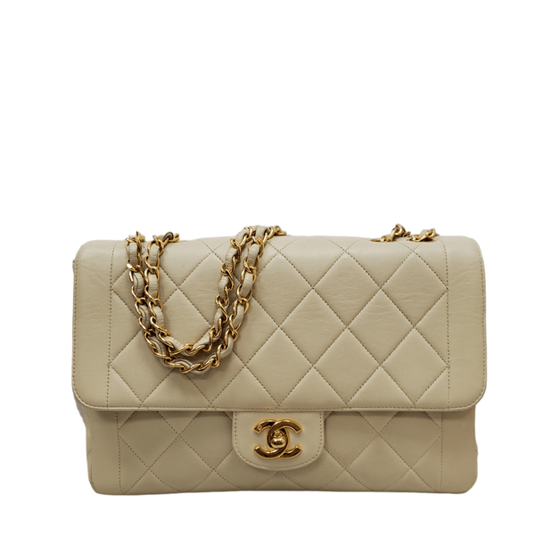 Chanel Vintage Flap Medium Beige Lambskin GHW SKC1170 – LuxuryPromise