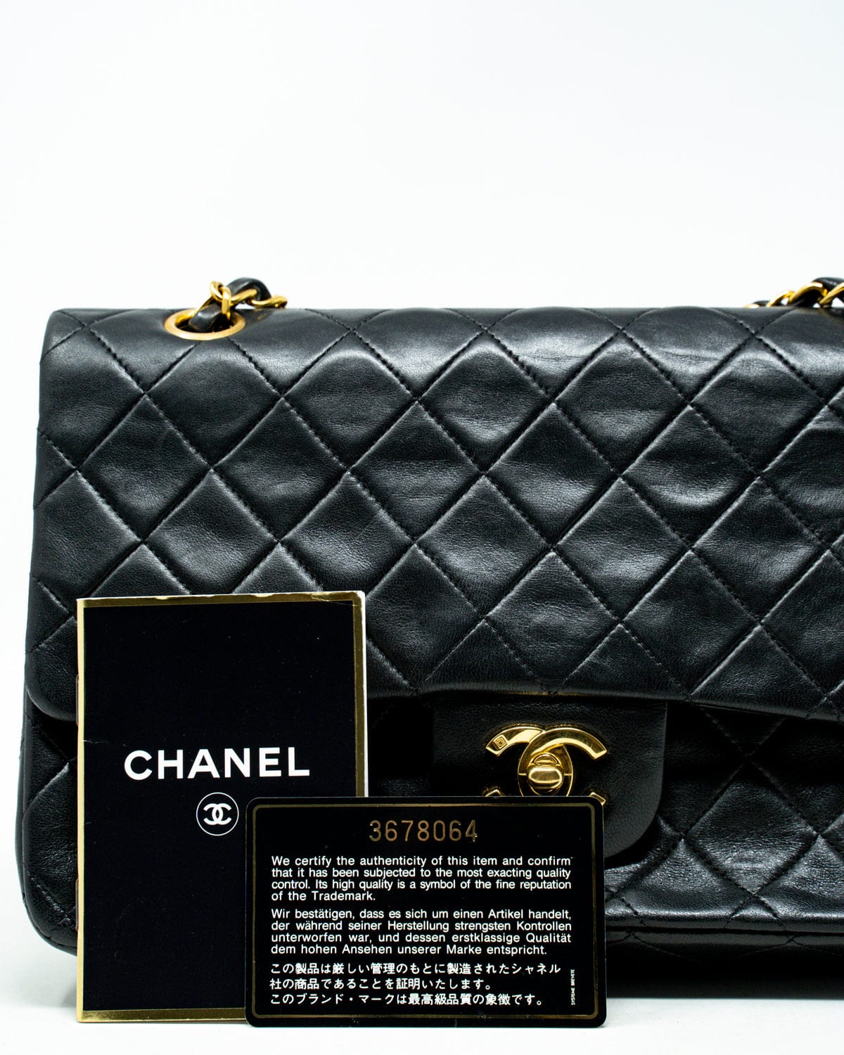 Chanel Chanel vintage double classic flap 10" in lambskin leather- ASL3305