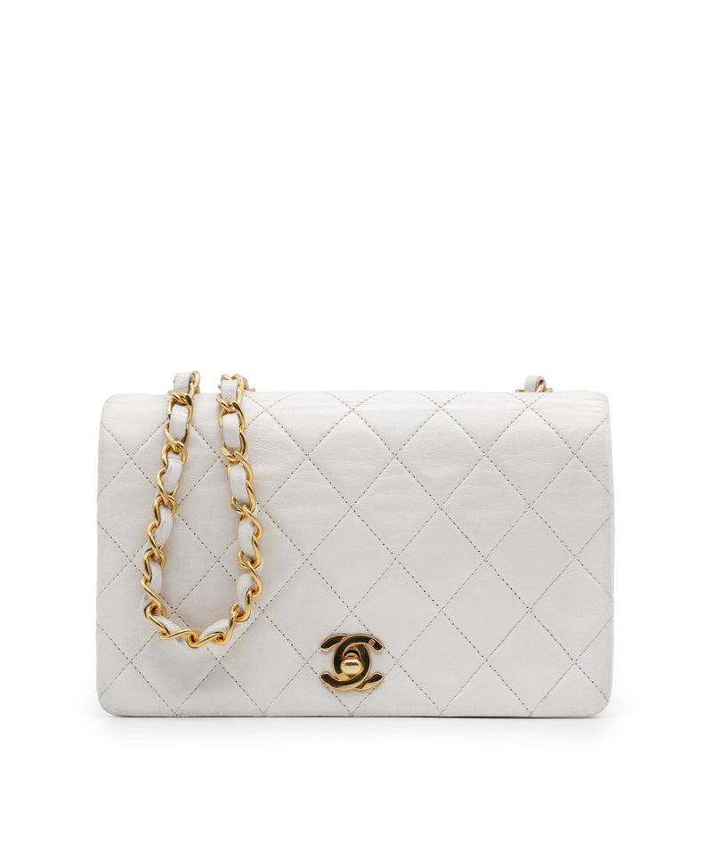 Chanel Vintage Full Flap White Classic Flap Bag with GHW - AWC1270 –  LuxuryPromise