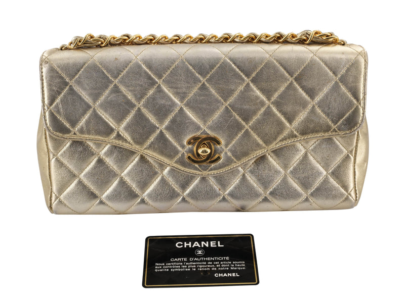 Chanel Chanel Vintage Gold Lambskin Small bag with GHW - AWC1253