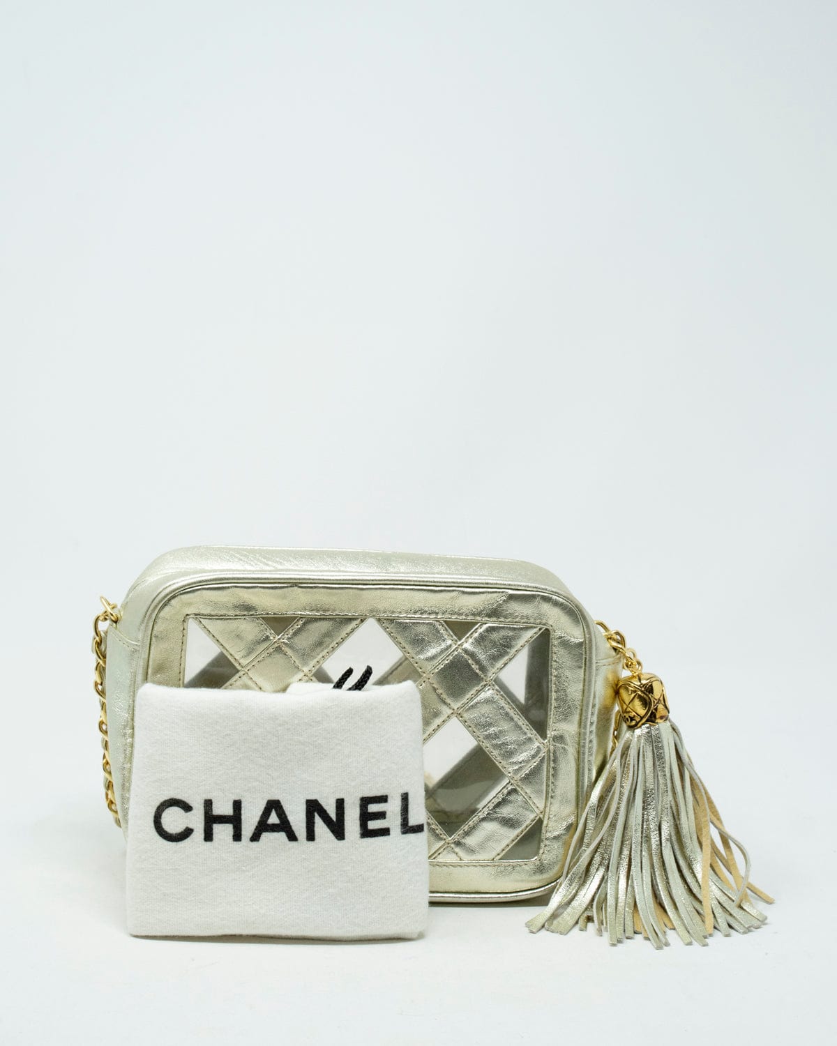 Chanel Chanel Vintage Gold Leather and Vinyl Camera Bag - AWL2618