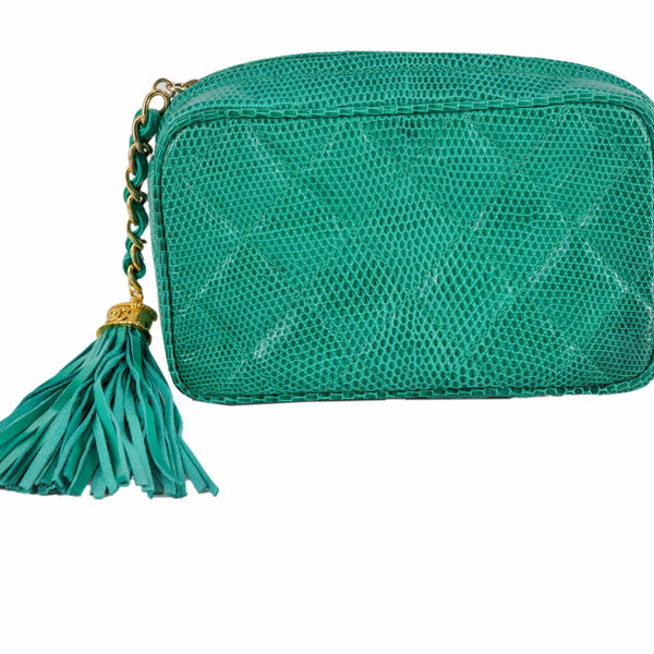 Chanel Vintage Green Lizard Skin Clutch Bag - AWC1264 – LuxuryPromise