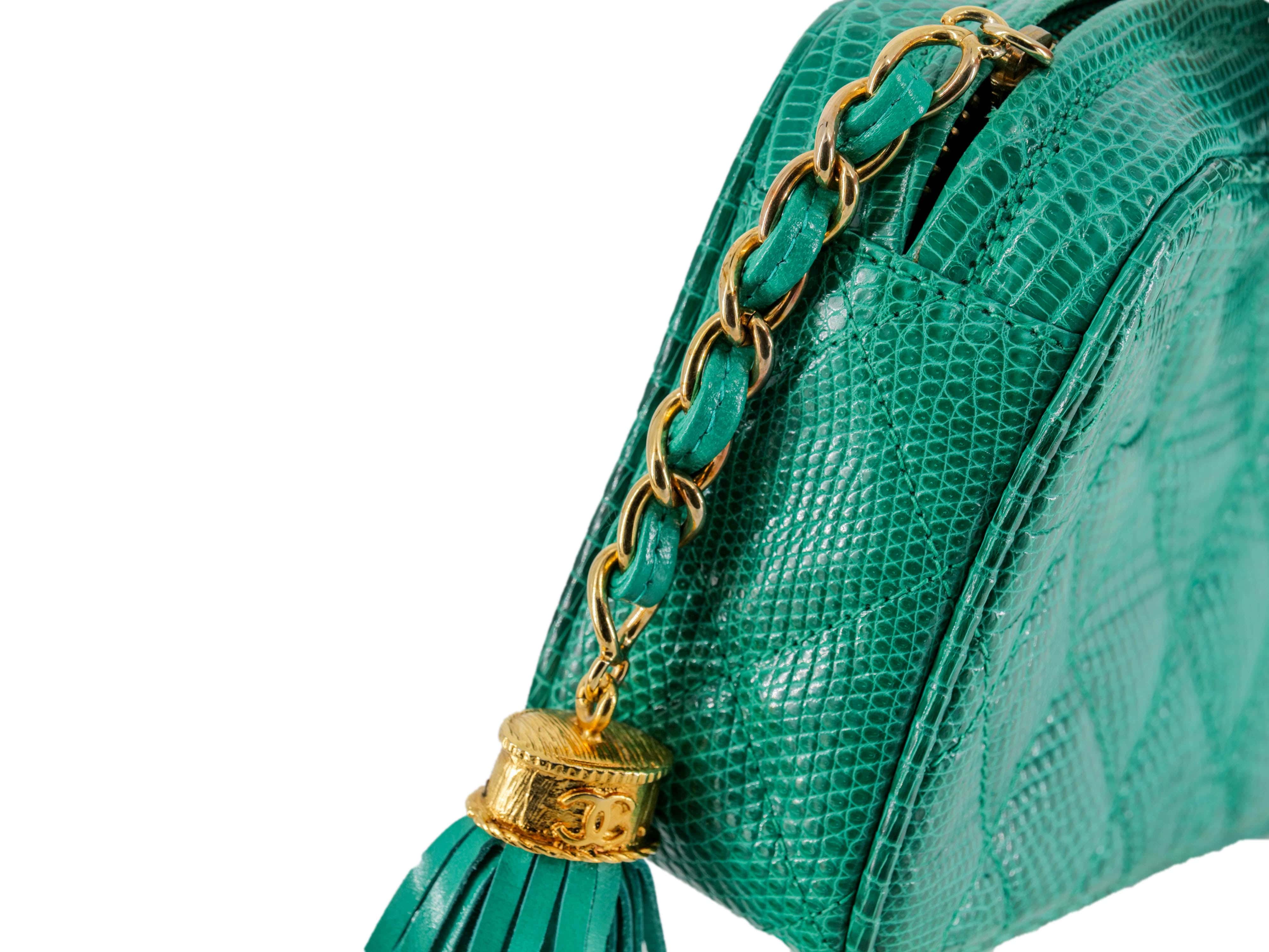 Chanel Chanel Vintage Green Lizard Skin Clutch Bag - AWC1264