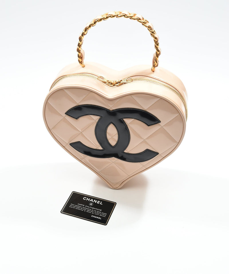 Chanel Valentine Hearts Flap Bag Quilted Patent Medium at 1stDibs