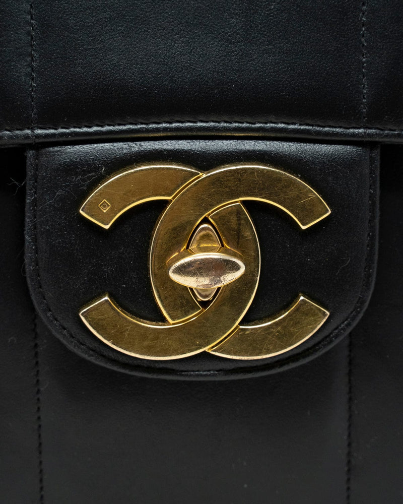 Chanel Chanel Vintage Mademoiselle Vertical Stripe Jumbo Shoulder Bag - ASL1662