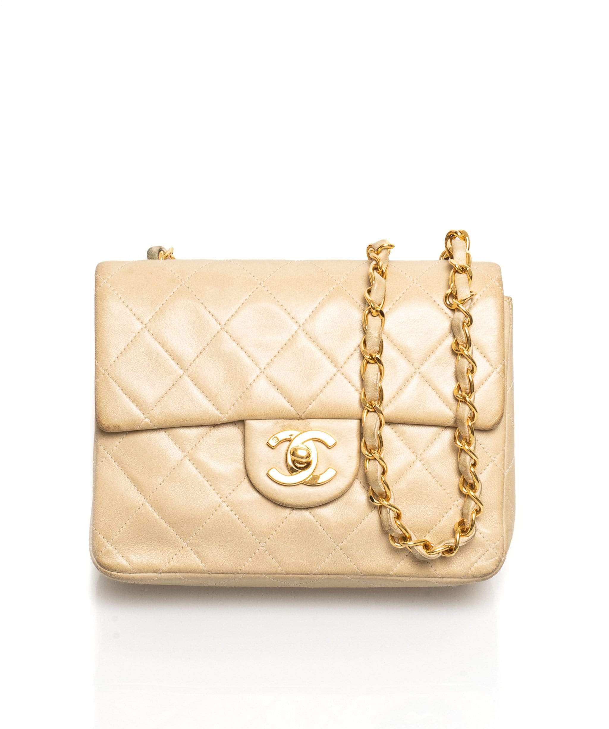 Chanel Grey Quilted Leather Mini Accordion Flap Bag