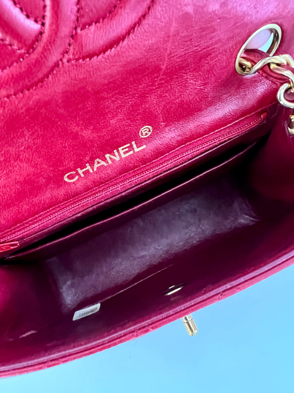 Chanel 22S Pink Lambskin Mini Rectangular Flap For Sale at 1stDibs