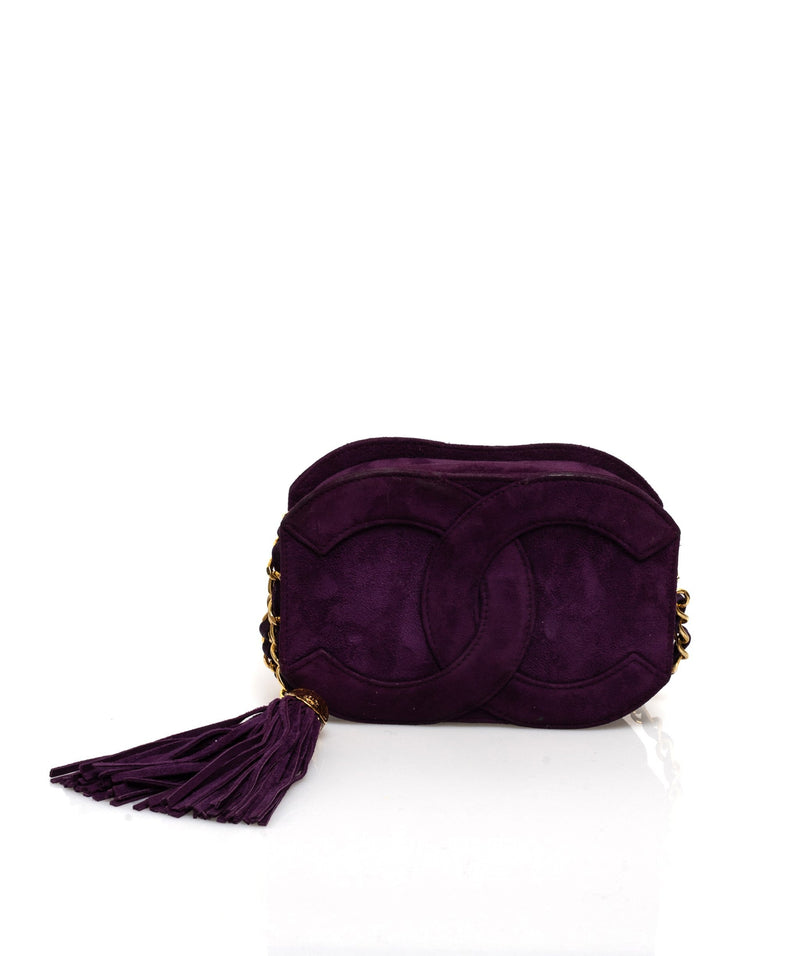 Chanel Chanel Vintage Purple Suede Fringe Bag ASL1005