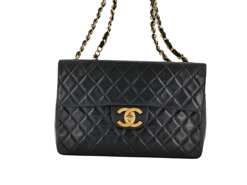 Chanel Vintage Quilted Maxi bag with Large CC Turnstile with GHW