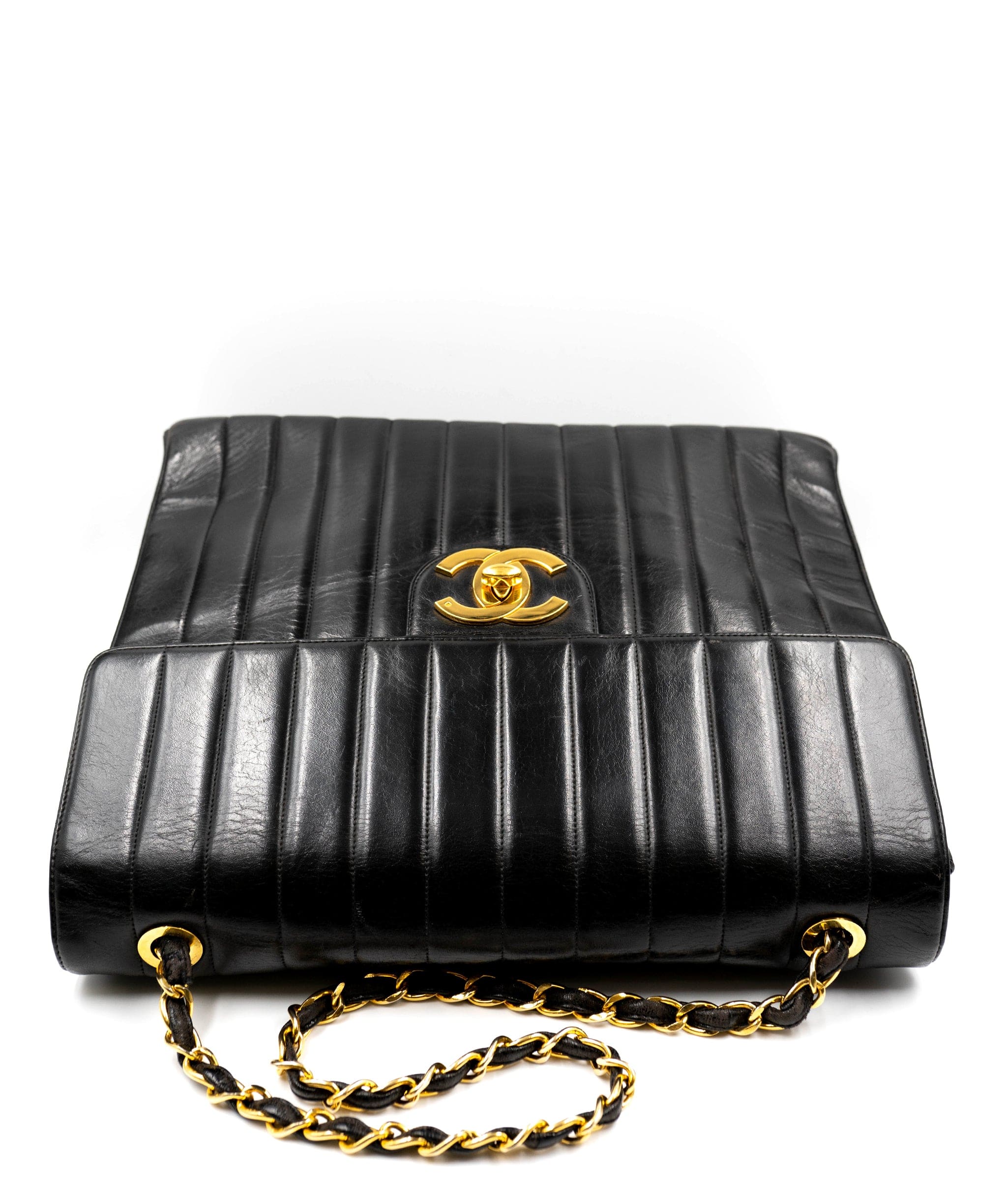 Chanel Chanel Vintage Vertical Stripe Maxi Single Flap Bag - AWL1728