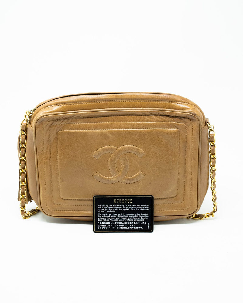Chanel Chanel Vintage Zip Tassel Bag Brown Calf Leather Crossbody Bag - AWL2642