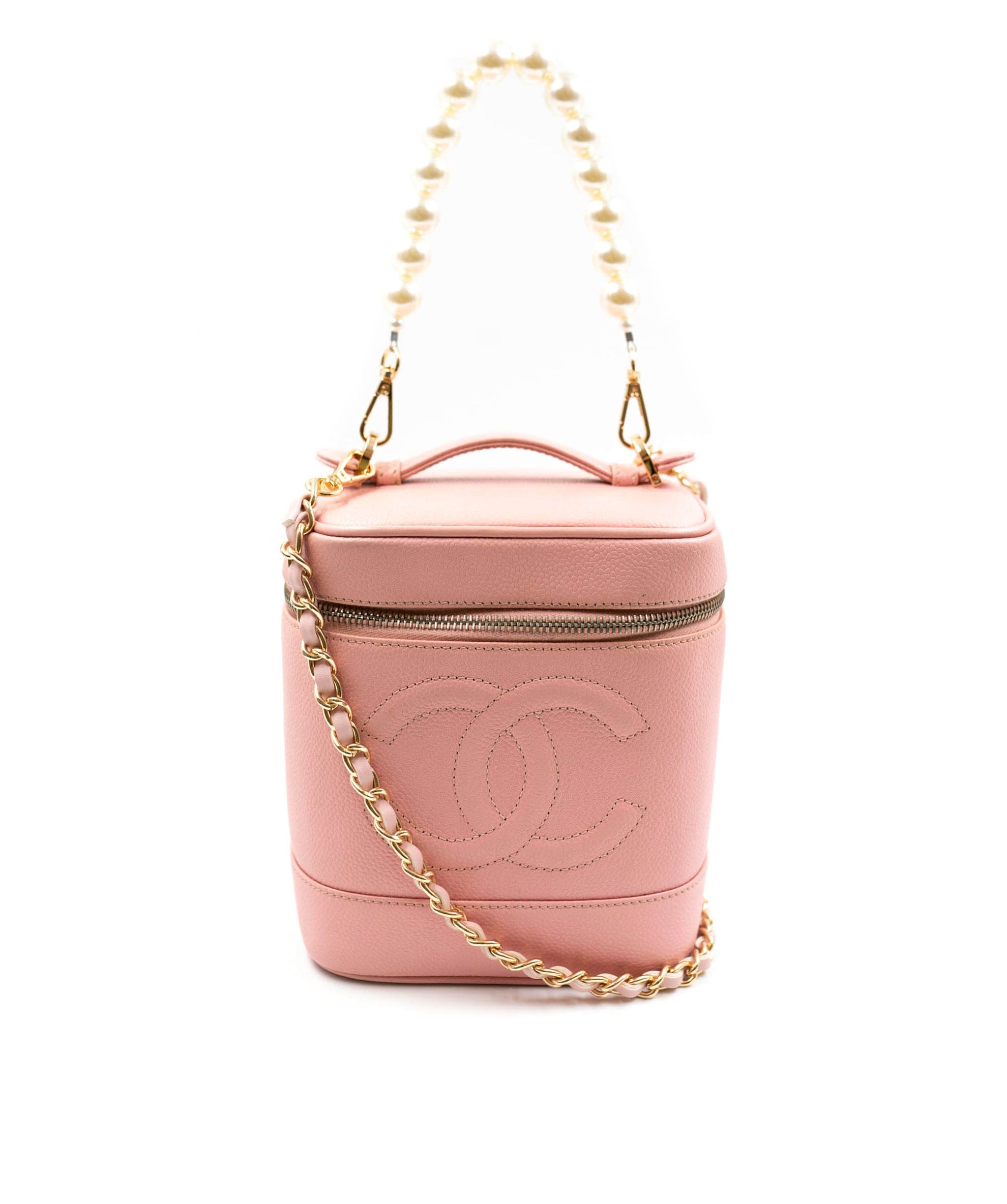 Chanel Chanel VTG Pink Vanity Case In GHW SYL1047