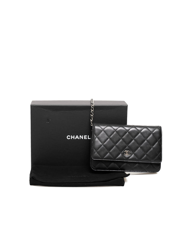 Chanel Wallet on Chain Black Lambskin with Silver Hardware - ASL1811 –  LuxuryPromise