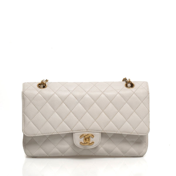 Chanel White Caviar Medium Classic Double Flap Bag 24k GHW – Boutique Patina