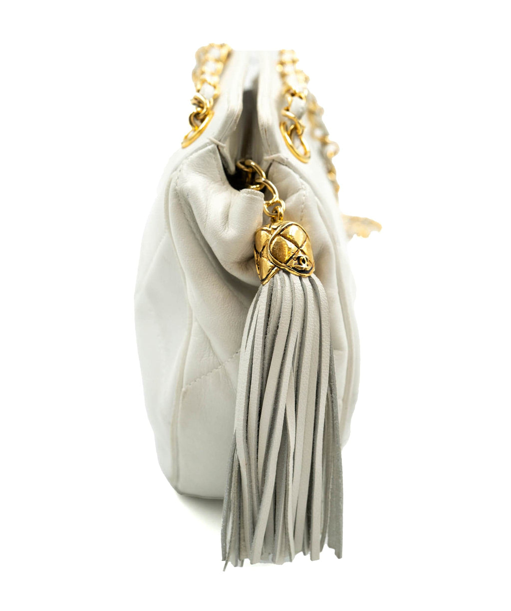 Chanel White CC Double Chain Shoulder Bag AWL4103 LuxuryPromise