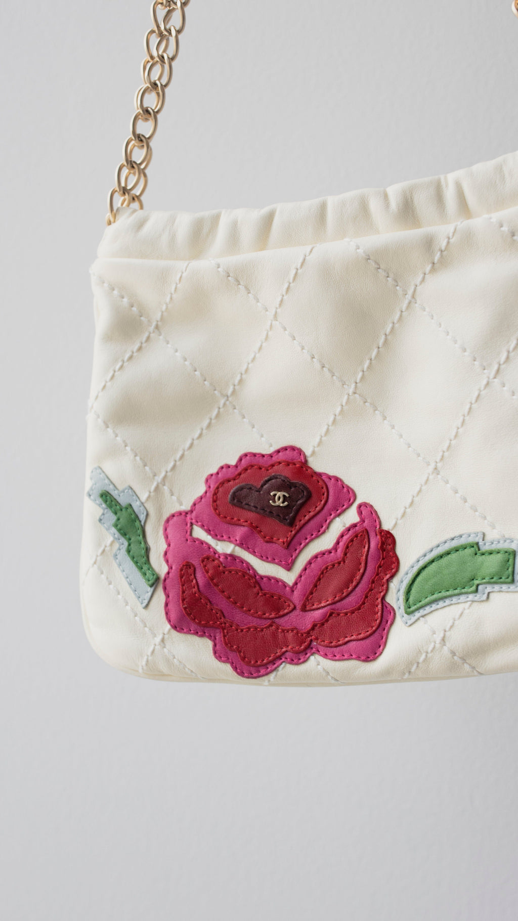 Chanel Rose Red & White Patterned Bag