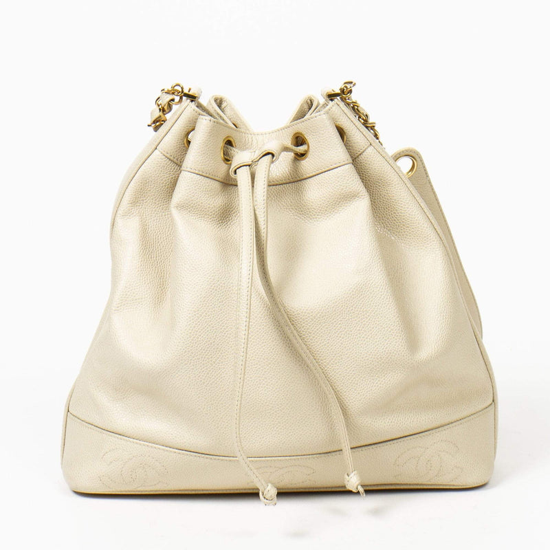 Chanel white sale bucket bag