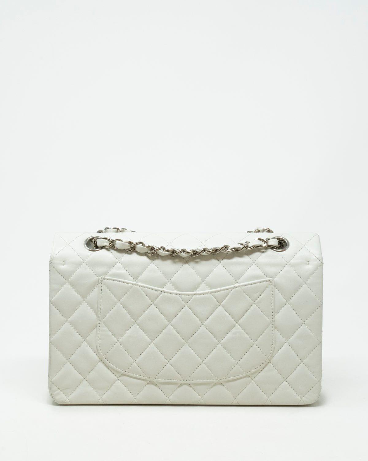 Chanel Chanel White Medium Classic Flap 10" with SHW - AWL2556