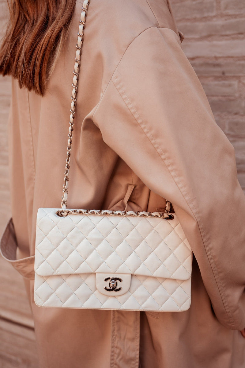 Chanel White Medium Classic Flap 10 with SHW - AWL2556