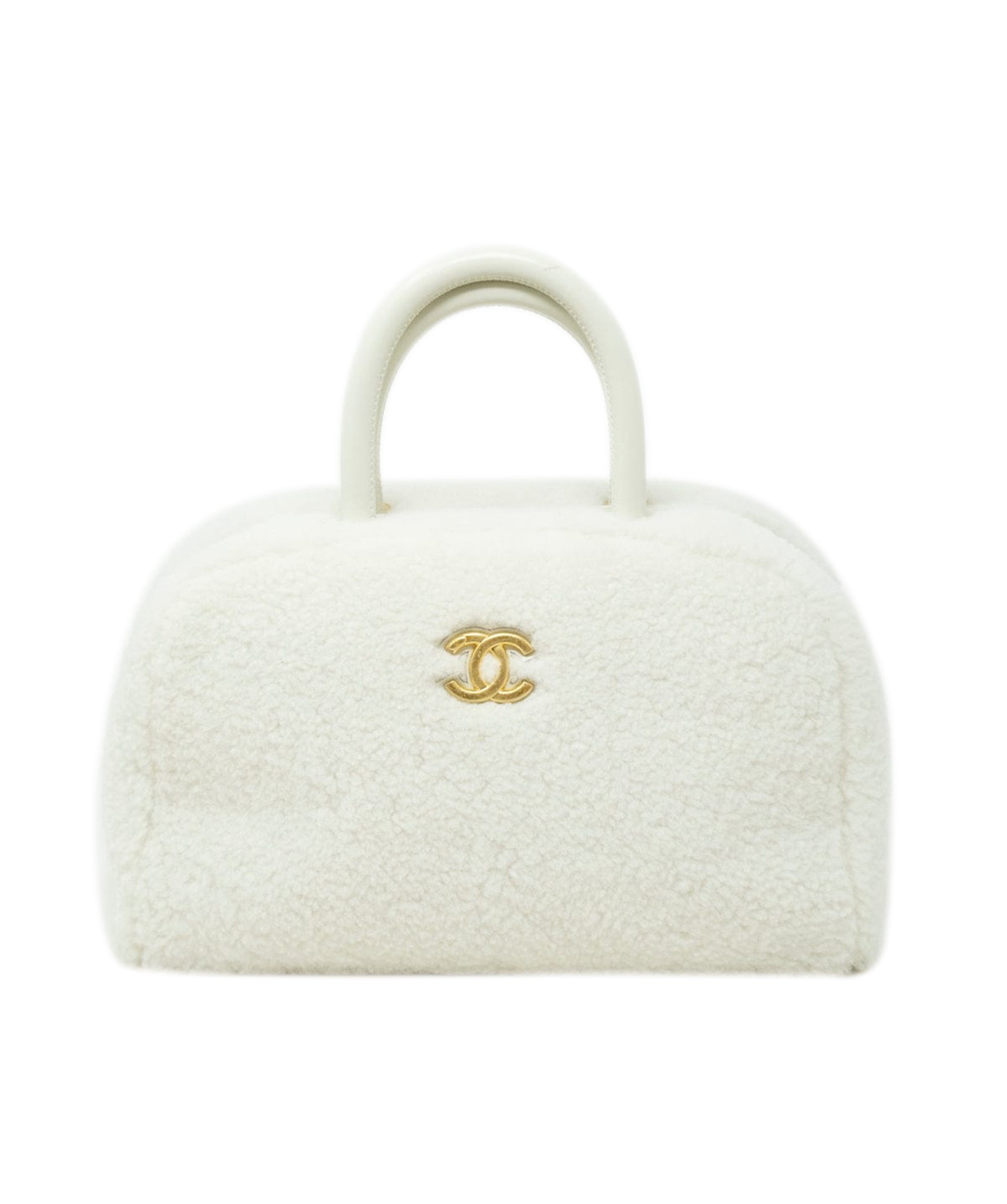 Chanel Chanel White Shearling Coco Bowling Bag - ASL2172 - AUC