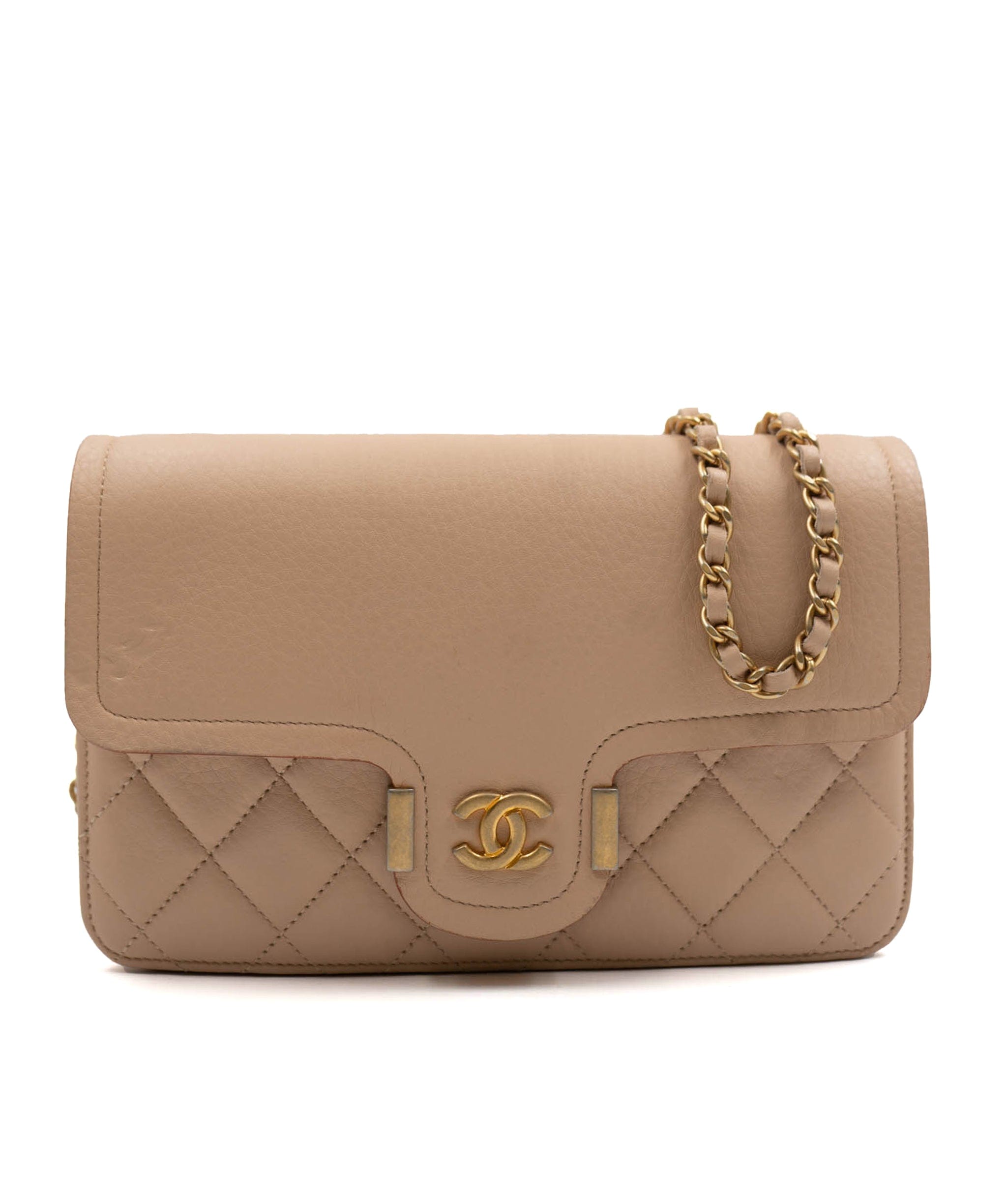 Chanel WOC, Beige GHW-- Daily Carry  Chanel mini bag, Chanel woc beige, Chanel  woc