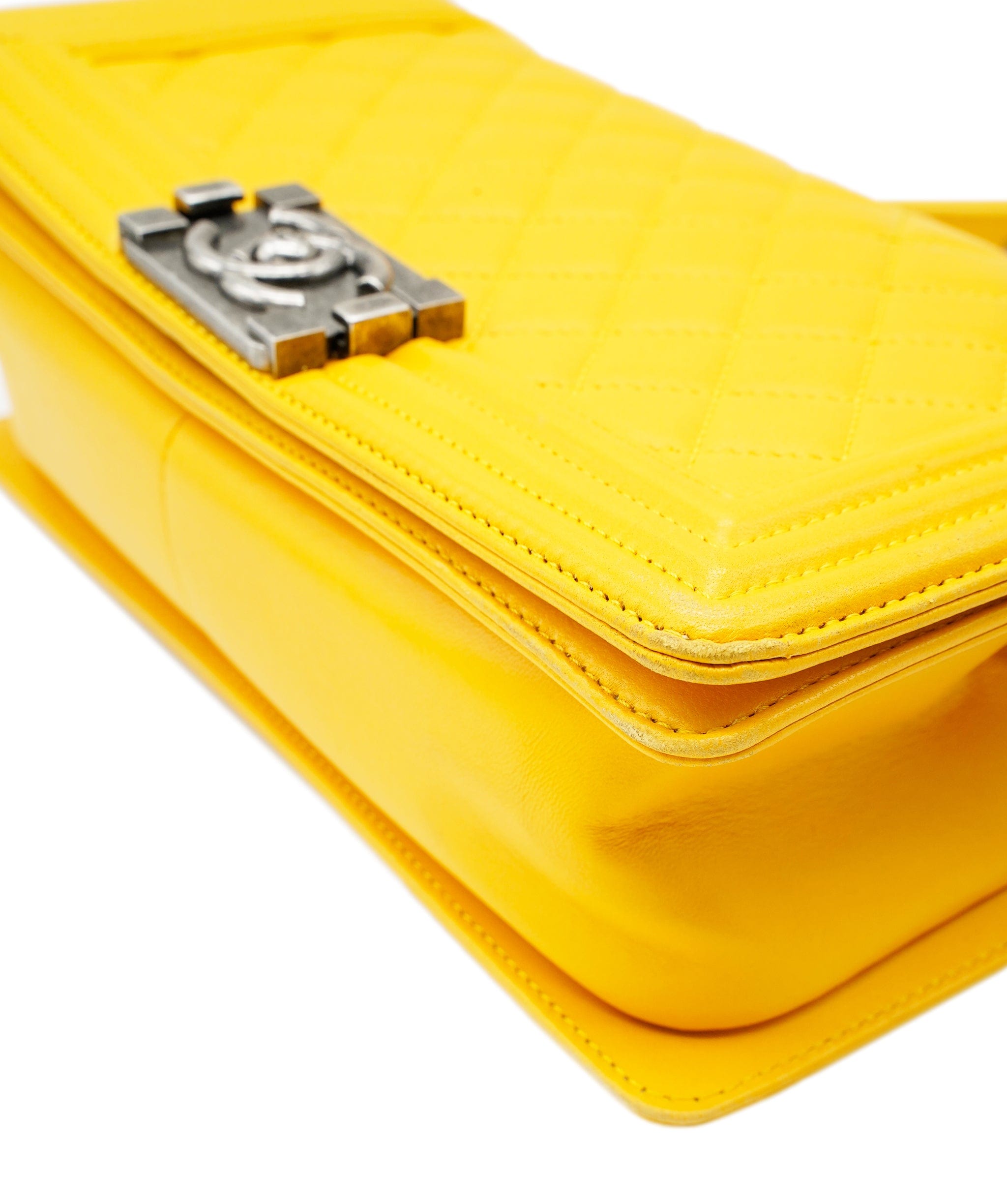Chanel Chanel Yellow Boy Bag with Ruthenium Hardware - ALC0391