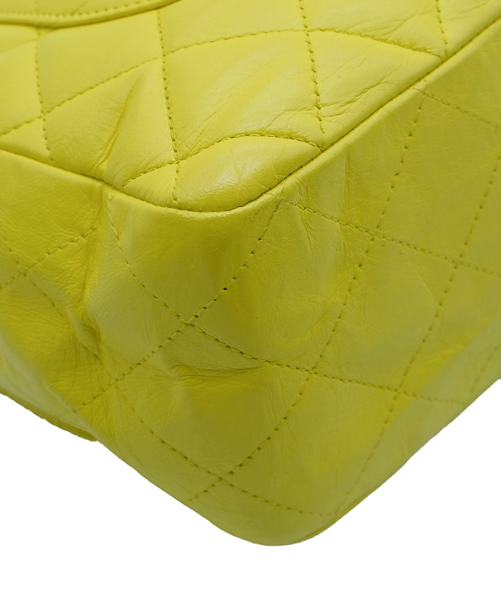 Chanel Yellow Jumbo Classic Flap Bag REC1252