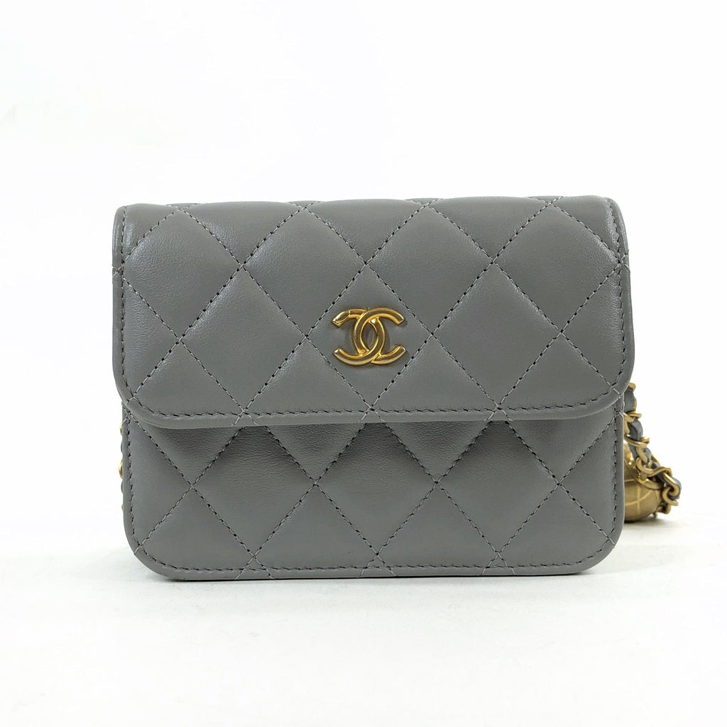 CHANEL Shiny Calfskin Goatskin Quilted Small Coco Curve Messenger