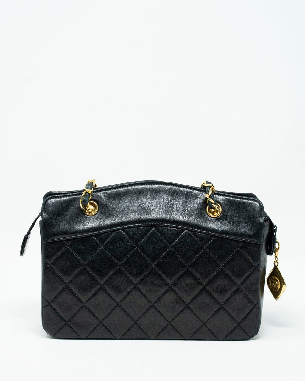 Chanel Classic Flap Rare 1991 Vintage Quilted Black Lambskin Shoulder Bag  For Sale at 1stDibs
